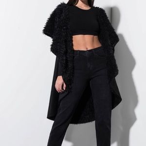 Sleeveless Suede Fur Cardigan